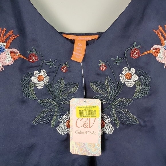 Chelsea & Violet Embroidered Tank Top XS BNWT - Picture 3 of 5
